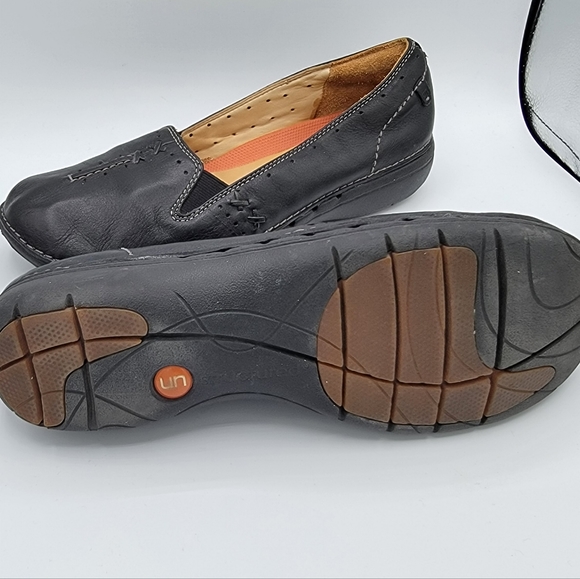 Clarks Unstructured Soft Black Leather Slip-on Loafer Size 9W - Picture 5 of 15